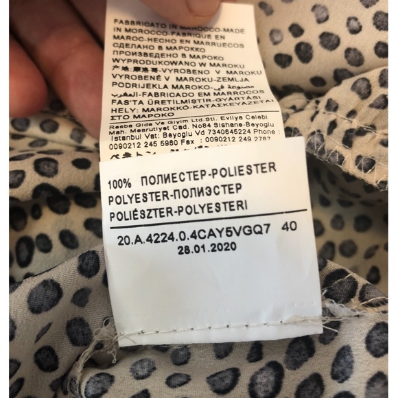 Sisley patterned gray dot fluid dress NWT - Picture 10 of 11